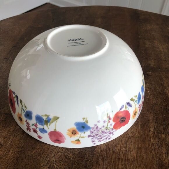 MIKASA Garden Pallette Floral large serving pasta salad bowl 9.5” mint - Picture 5 of 5